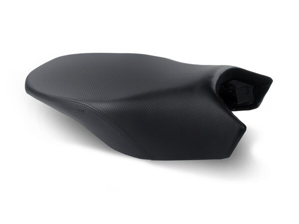 REVolution Seat by Sargent on the BMW R 1200/1250 GS/GSA Rallye Seat with CFX and Black double-stitch.